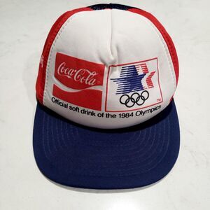 Vintage 1984 USA Olympics Los Angeles Coca-Cola Trucker Hat Snapback Cap